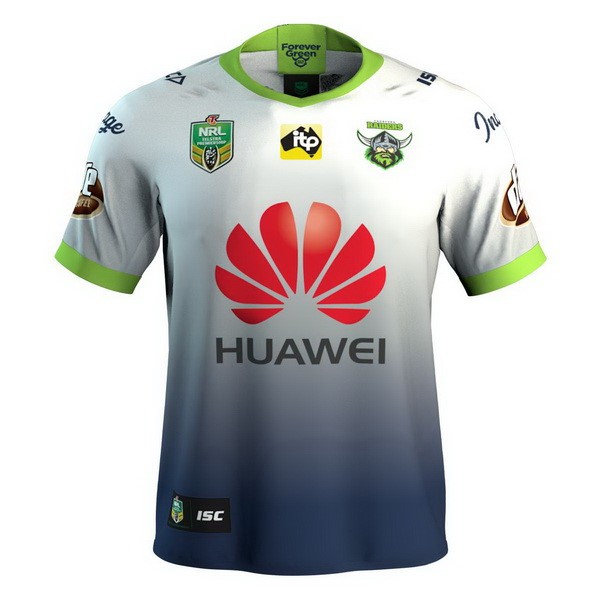 Camiseta Canberra Raiders Replica Tercera Ropa 2018 Blanco Azul